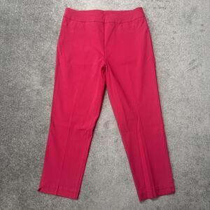 Soft Surroundings Pants Womens Medium Pink Stretch Pull On Capri Straight Leg